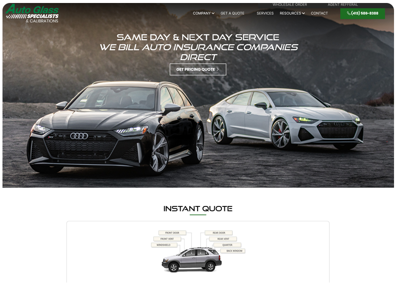 Auto Glass Specialists Website