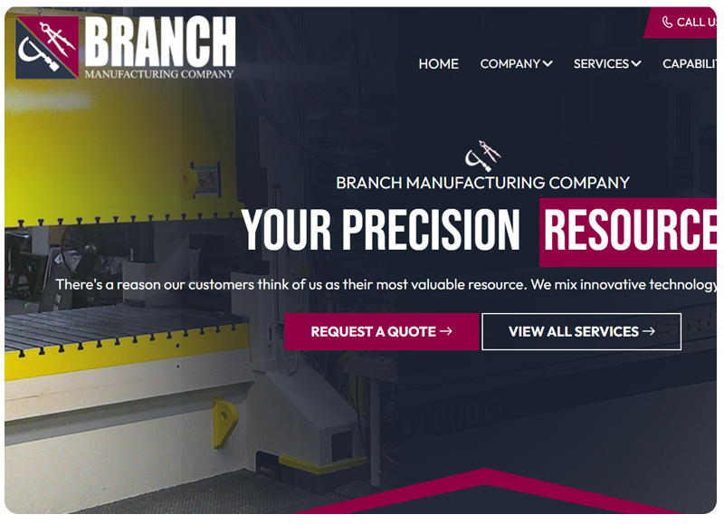 Branch Manufacturing Website Image