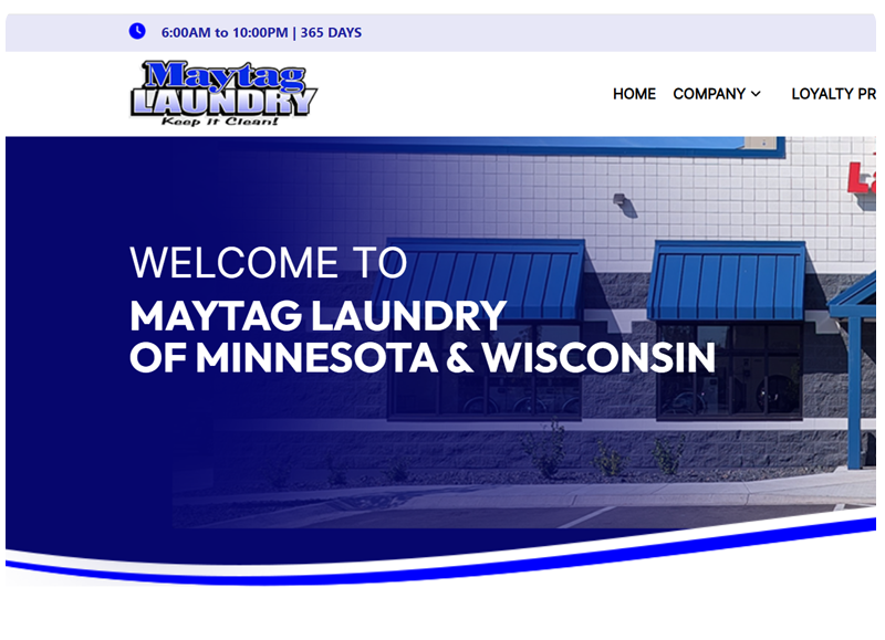 Maytag Coin Laundry Website Image